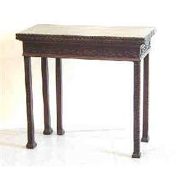 GOOD CHINESE CHIPPENDALE MAHOGANY GAME TABLE