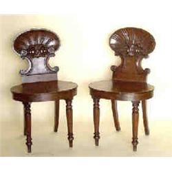 GOOD PAIR OF VICTORIAN CARVED WALNUT SIDE CHAIRS