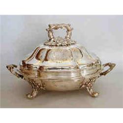VERY FINE PAIR OF SHEFFIELD PLATED ENTR+E DISHES AND COVERS