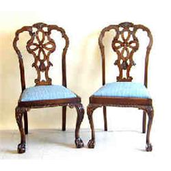 SET OF TEN GEORGE III STYLE FRUITWOOD DINING CHAIRS