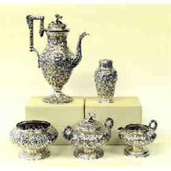 FIVE PIECE STERLING SILVER COFFEE SERVICE