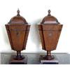 Image 1 : GOOD PAIR OF GEORGE III MAHOGANY KNIFE URNS