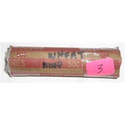 ROLL OF WHEAT PENNIES 50 TOTAL *UNSEARCHED MIXED DATES & GRADES* ROLL CAME OUT OF SAFE!!