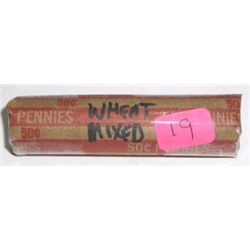ROLL OF WHEAT PENNIES 50 TOTAL *UNSEARCHED MIXED DATES & GRADES* ROLL CAME OUT OF SAFE!!