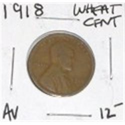 1918 WHEAT CENT RED BOOK VALUE IS $12.00+ *RARE EARLY AU HIGH GRADE GRADE PENNY CAME OUT OF SAFE BOX