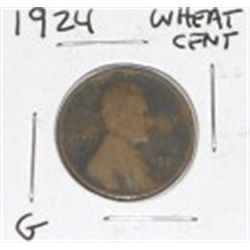 1924 WHEAT CENT *RARE EARLY GOOD GRADE*!! PENNY CAME OUT OF SAFE BOX!!