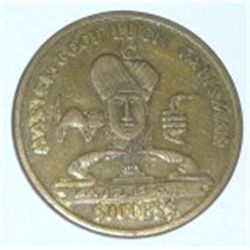 VINTAGE GOOD LUCK COIN *NICE HARD TO FIND*!! COIN CAME OUT OF SAFE BOX!!