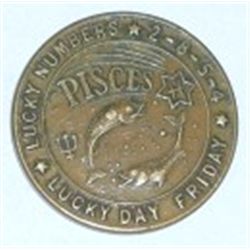 VINTAGE USHERS *PISES* COIN *RARE-HARD TO FIND*!! COIN CAME OUT OF SAFE BOX!!