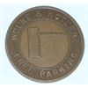 Image 2 : VINTAGE WOLKE & KOTLER *PARCOA* TOKEN *RARE-HARD TO FIND*!! COIN CAME OUT OF SAFE BOX!!