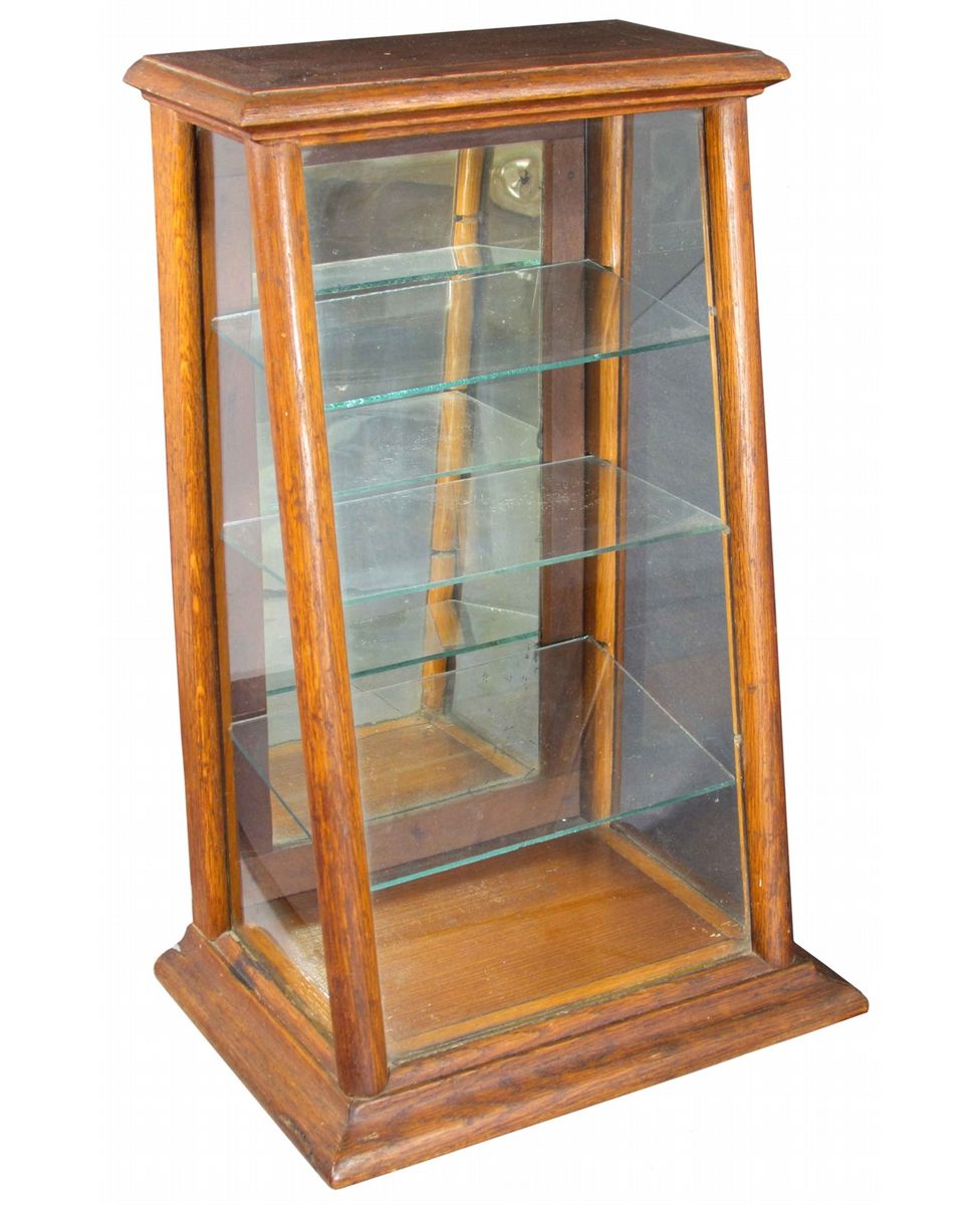 Slanted Showcase Small Oak Slant Showcase