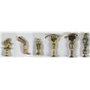 Image 1 : Lot of Six Brass Figural Pipe Tampers