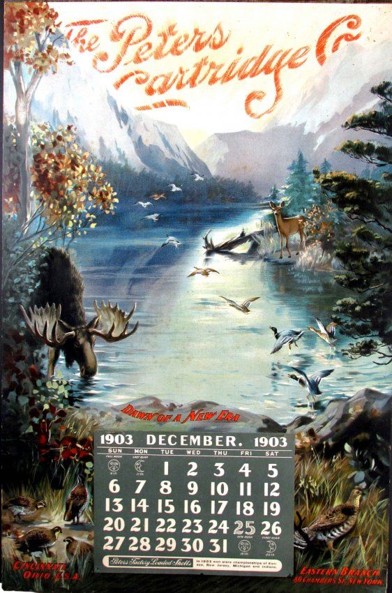 1903 Calendar for The Peters Cartridge Co.