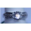 Image 1 : 16.00 CTW MOONSTONE AND DIAMOND RING .925 STERLING SILV