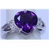 Image 1 : 25.40 CTW AMETHYST AND DIAMOND RING .925 STERLING SILVE