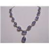 Image 1 : 127.10 CTW TANZANITE NECKLACE .925 STERLING SILVER