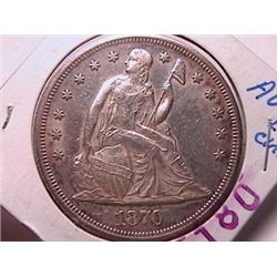 1870 Seated Dollar AU50