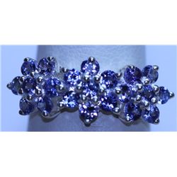 11.50 CTW TANZANITE RING .925 STERLING SILVER