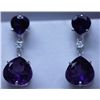 Image 1 : 33.10 CTW AMETHYST AND DIAMOND EARRINGS .925 STERLING S