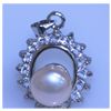 Image 1 : 17.85 CTW PEACH PEARL AND CZ PENDANT