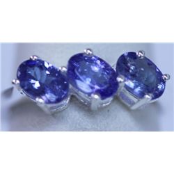 11.65 CTW TANZANITE RING .925 STERLING SILVER