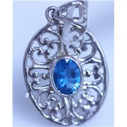 20.25 CTW BLUE TOPAZ PENDANT .925 STERLING SILVER