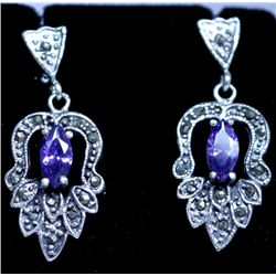 50.65 CTW AMETHYST ANTIQUE LOOKING JEWELRY .925 STERLIN