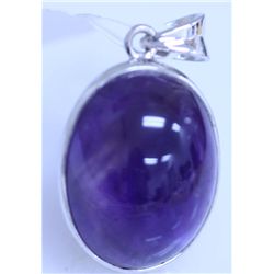 27.75 CTW AMETHYST PENDANT .925 STERLING SILVER
