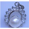 Image 1 : 17.70 CTW WHITE PEARL AND CZ PENDANT