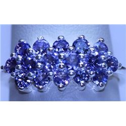 14.20 CTW TANZANITE RING .925 STERLING SILVER