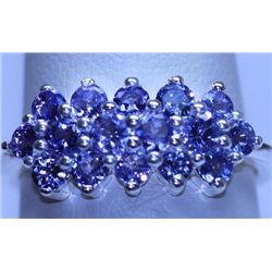 14.20 CTW TANZANITE RING .925 STERLING SILVER