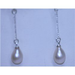 10.30 CTW WHITE PEARL DANGLING EARRING