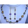 Image 1 : BRASS MULTICOLOR SYNTETIC STONES NECKLACE AND EARRING S