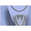 Image 1 : 152.30 CTW PEACH PEARL NECKLACE, BRACELET AND EARRING S