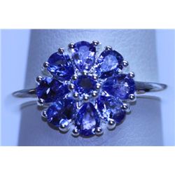 13.65 CTW TANZANITE RING .925 STERLING SILVER