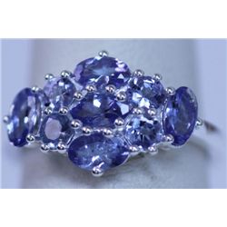 11.35 CTW TANZANITE RING .925 STERLING SILVER