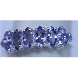 10.80 CTW TANZANITE RING .925 STERLING SILVER