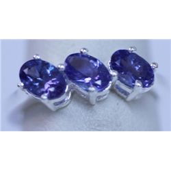 12.25 CTW TANZANITE RING .925 STERLING SILVER