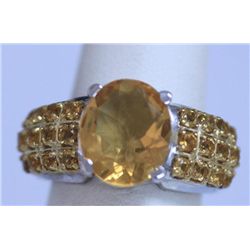 36.5 CTW CITRINE RING .925 STERLING SILVER