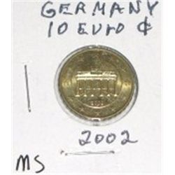 2002 GERMANY 10 EURO CENT COIN *RARE MS HIGH GRADE* COIN CAME OUT OF PRIVATE EURO COIN COLLECTION!!