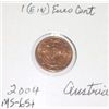 Image 1 : 2004 AUSTRIA 1 EURO CENT COIN *RARE HARD TO FIND MS-65+ HIGH GRADE* COIN CAME OUT OF PRIVATE COLLECT