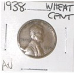 1938 WHEAT CENT *RARE EARLY AU HIGH GRADE*!! PENNY CAME OUT OF SAFE!!