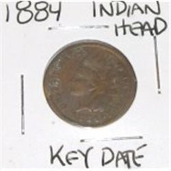 1884 INDIAN HEAD PENNY *RARE KEY DATE COIN*!! PENNY CAME OUT OF SAFE!!