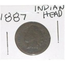 1887 INDIAN HEAD PENNY *RARE EARLY COIN*!! PENNY CAME OUT OF SAFE!!