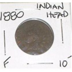 1880 INDIAN HEAD PENNY RED BOOK VALUE IS $10.00+ *RARE FINE GRADE*!! PENNY CAME OUT OF SAFE!!