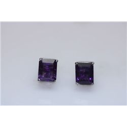 20.50 CTW AMETHYST EARRING .925 STERLING SILVER