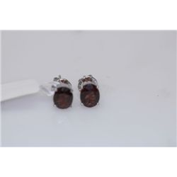 13.75 CTW GARNET EARRING .925 STERLING SILVER