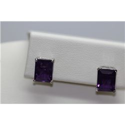 17.65 CTW AMETHYST EARINGS .925 STERLING SILVER