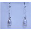 Image 1 : 10.75 CTW WHITE PEARL DANGLINGL EARRING