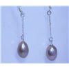 Image 1 : 13.55 CTW PURPLE PEARL DANGLING EARRING