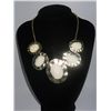 Image 1 : 276CTW 5-WHITE OVAL BRASS NECKLACE;18INCH